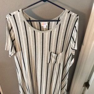 Gray XL Carly with Black/White Stripes New w/ Tags